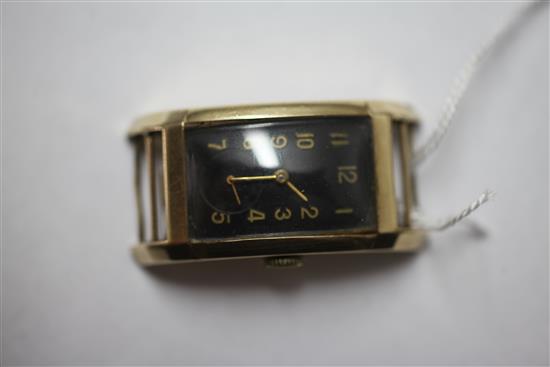 A gentlemans stylish 1930s 9ct gold Rolex Precision manual wind wrist watch,